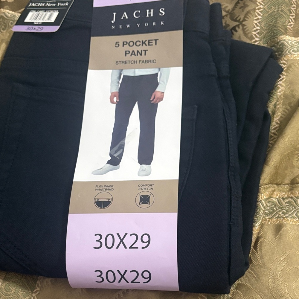 Jachs Men's Navy 5 Pocket Straight Jeans